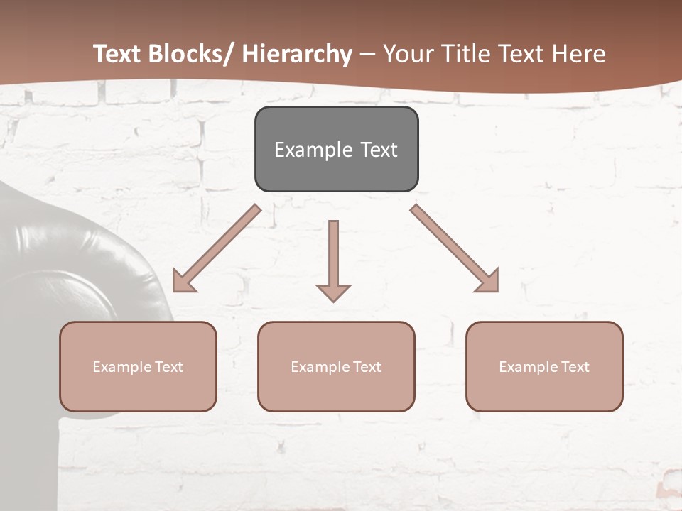 A Black Leather Chair Sitting In Front Of A Brick Wall PowerPoint Template