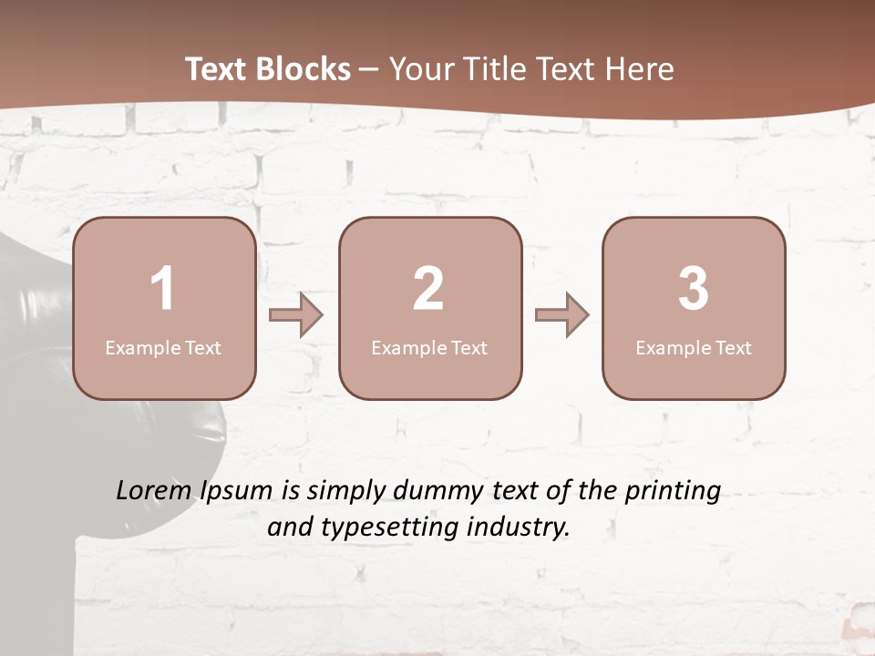 A Black Leather Chair Sitting In Front Of A Brick Wall PowerPoint Template
