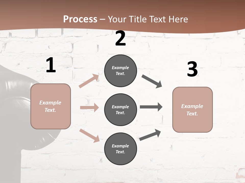 A Black Leather Chair Sitting In Front Of A Brick Wall PowerPoint Template