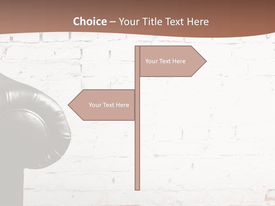 A Black Leather Chair Sitting In Front Of A Brick Wall PowerPoint Template
