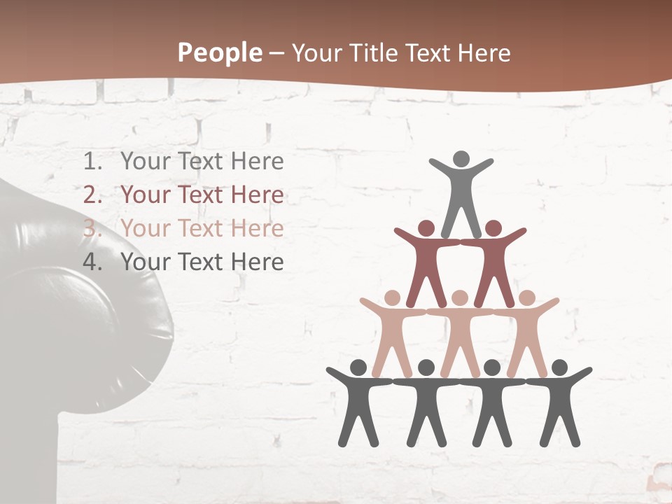 A Black Leather Chair Sitting In Front Of A Brick Wall PowerPoint Template