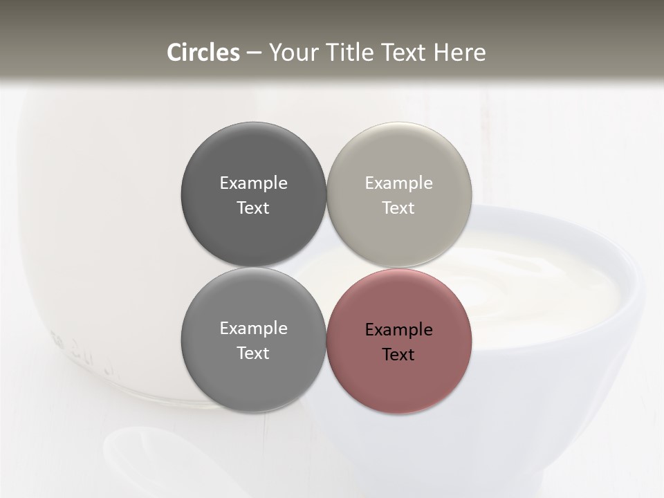 A Bowl Of Yogurt Next To A Bottle Of Milk PowerPoint Template