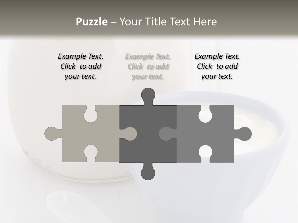 A Bowl Of Yogurt Next To A Bottle Of Milk PowerPoint Template