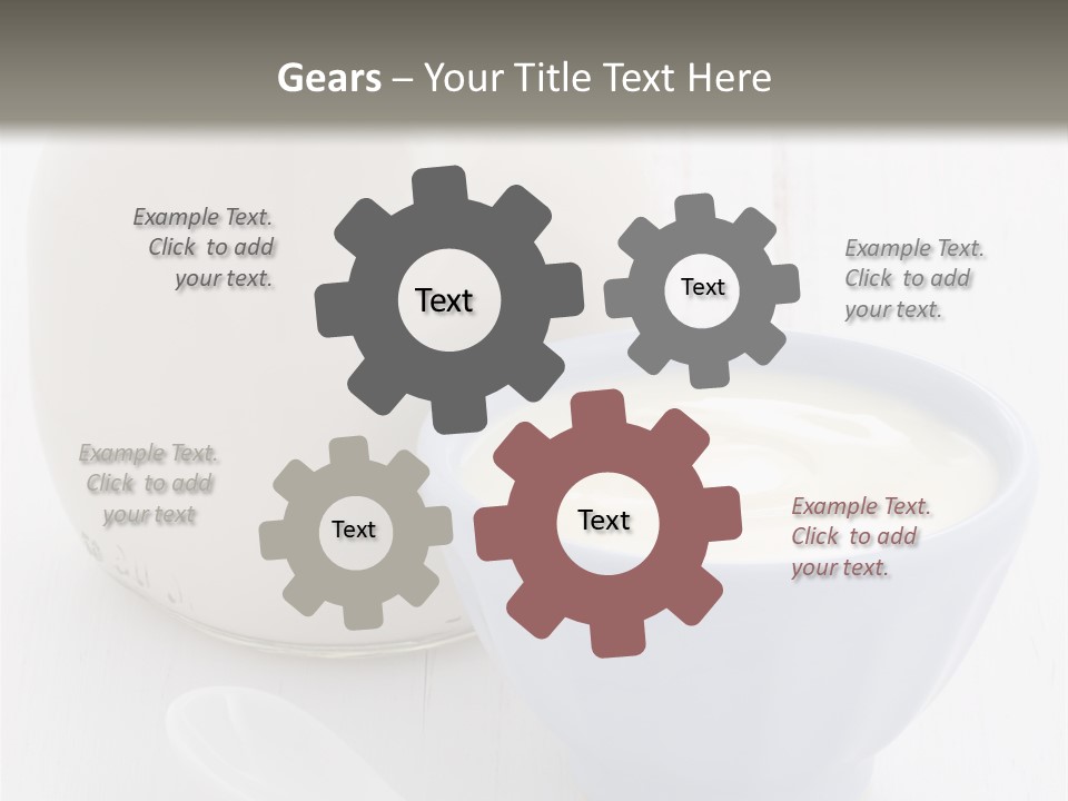 A Bowl Of Yogurt Next To A Bottle Of Milk PowerPoint Template