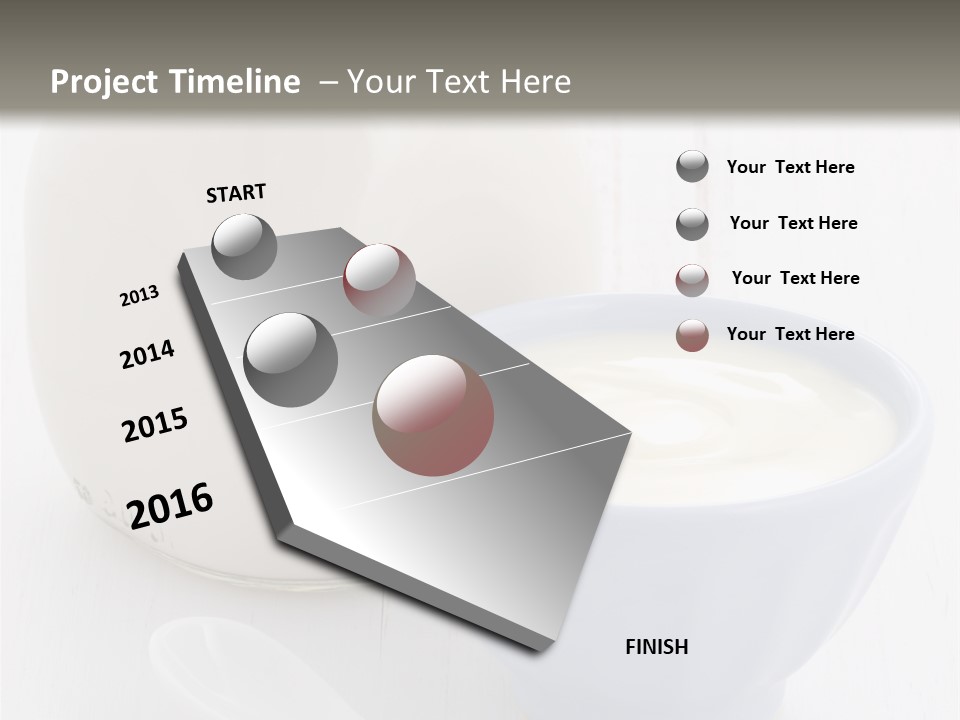 A Bowl Of Yogurt Next To A Bottle Of Milk PowerPoint Template