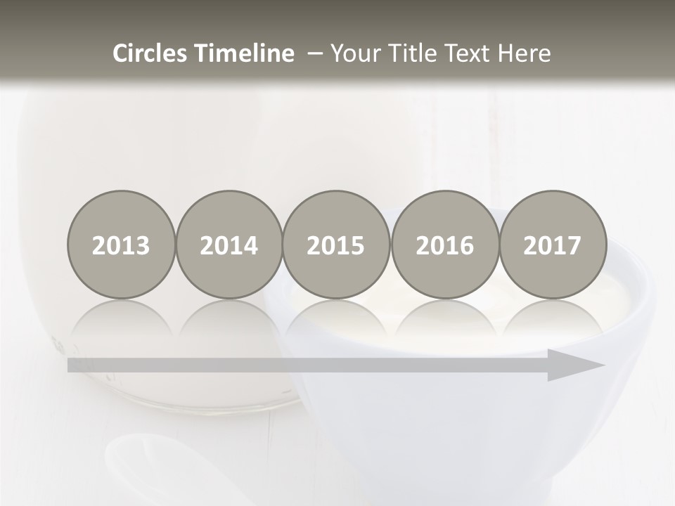 A Bowl Of Yogurt Next To A Bottle Of Milk PowerPoint Template