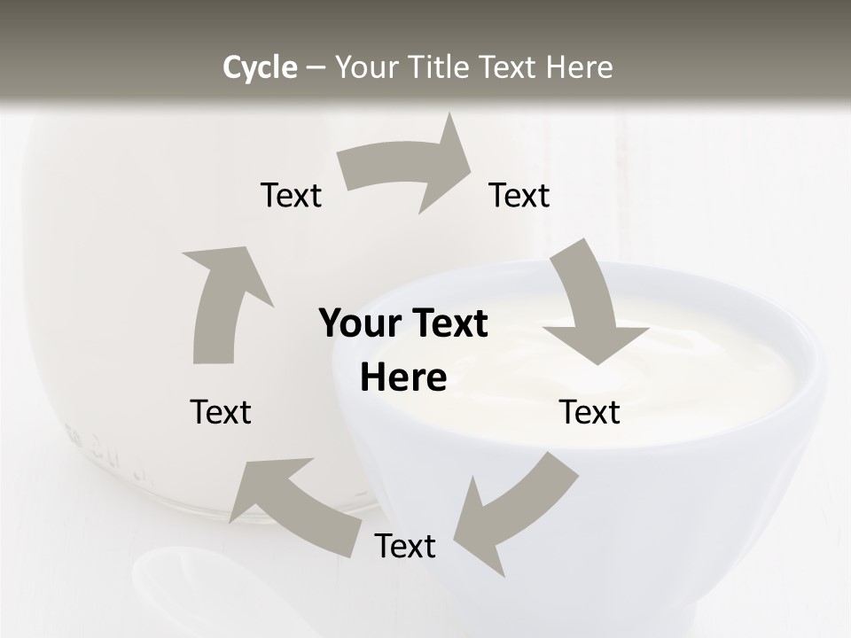 A Bowl Of Yogurt Next To A Bottle Of Milk PowerPoint Template