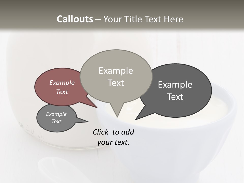 A Bowl Of Yogurt Next To A Bottle Of Milk PowerPoint Template