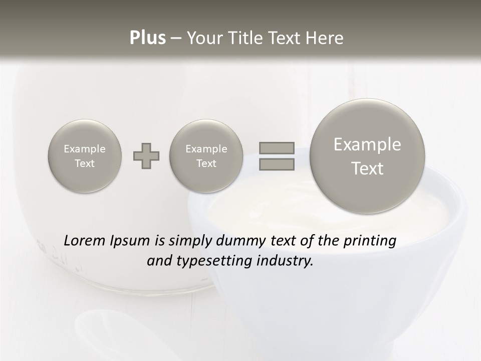 A Bowl Of Yogurt Next To A Bottle Of Milk PowerPoint Template