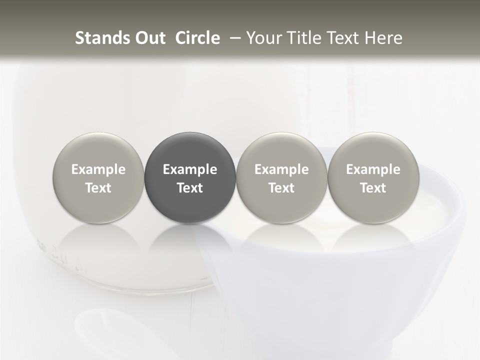 A Bowl Of Yogurt Next To A Bottle Of Milk PowerPoint Template