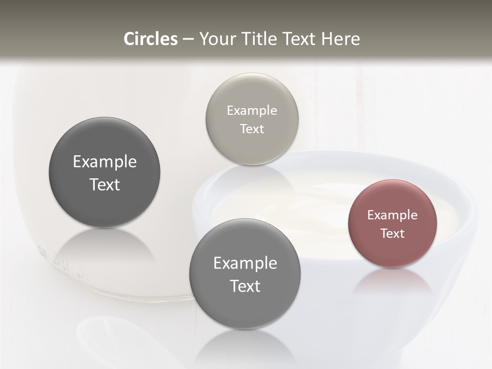A Bowl Of Yogurt Next To A Bottle Of Milk PowerPoint Template