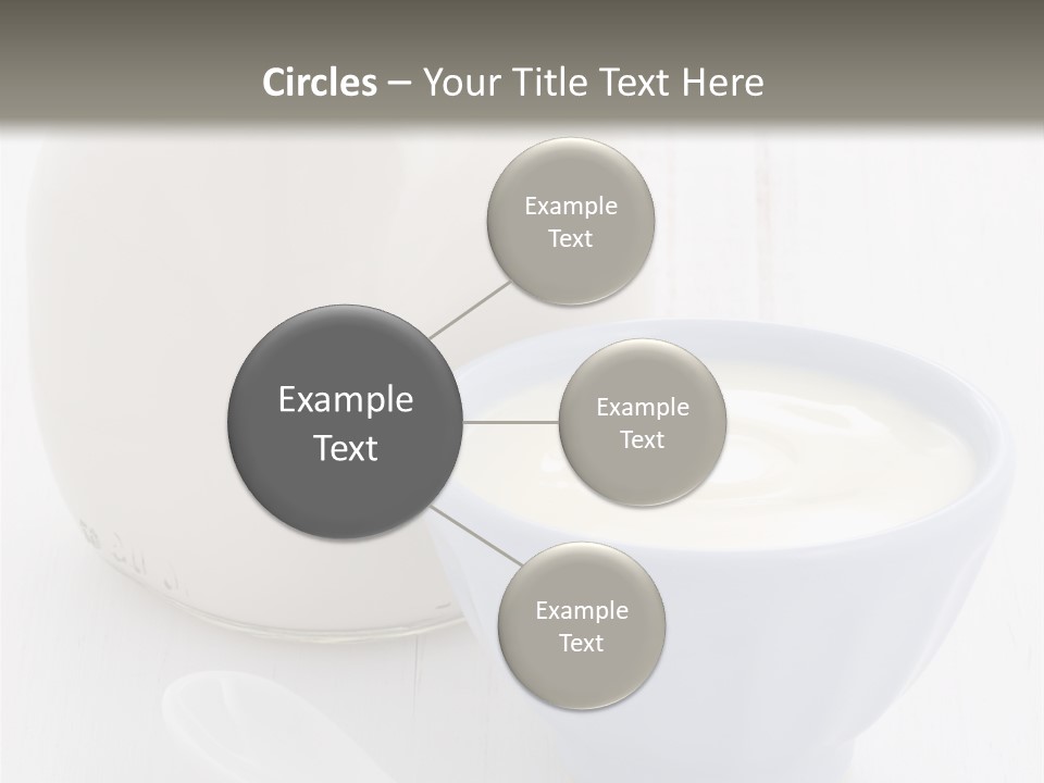 A Bowl Of Yogurt Next To A Bottle Of Milk PowerPoint Template