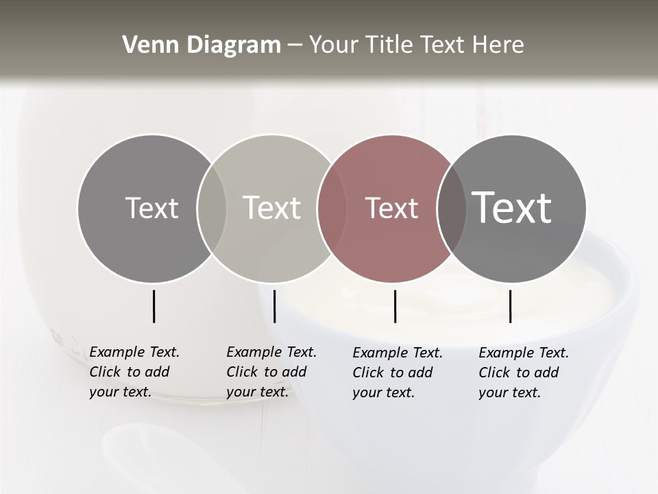 A Bowl Of Yogurt Next To A Bottle Of Milk PowerPoint Template
