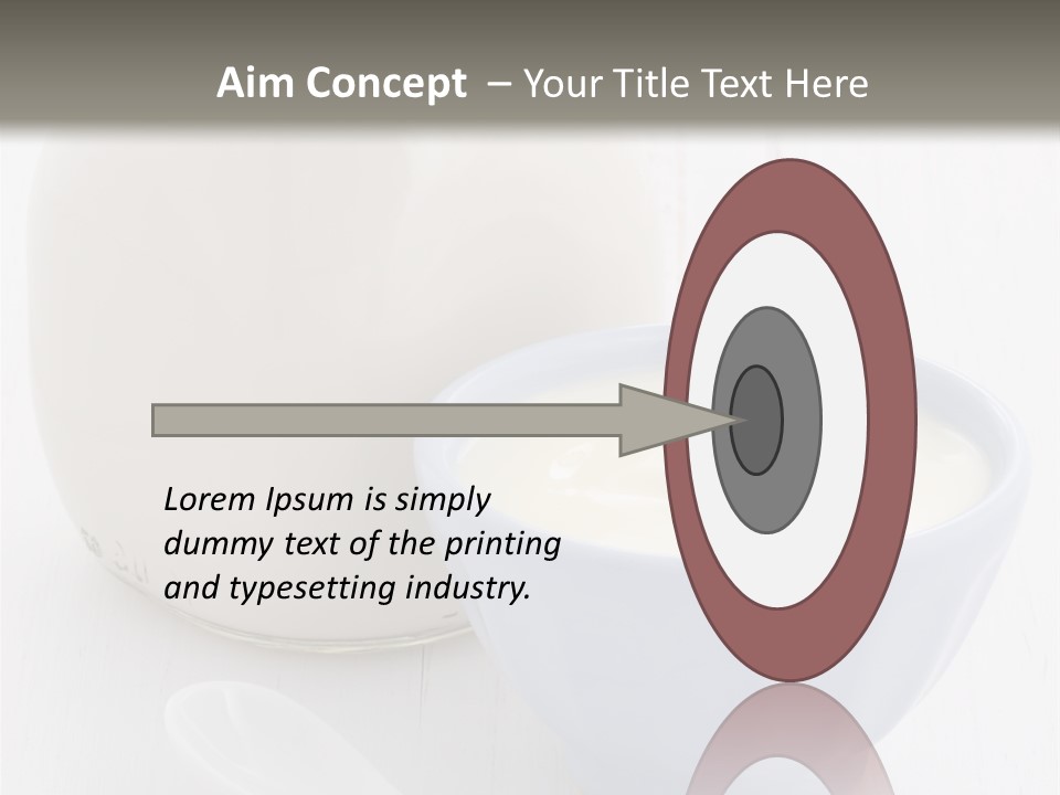 A Bowl Of Yogurt Next To A Bottle Of Milk PowerPoint Template