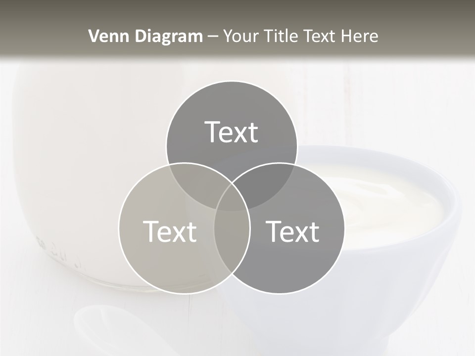 A Bowl Of Yogurt Next To A Bottle Of Milk PowerPoint Template