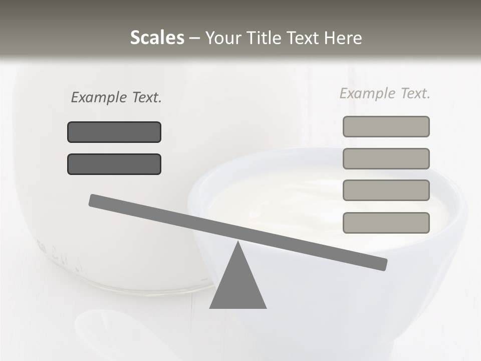 A Bowl Of Yogurt Next To A Bottle Of Milk PowerPoint Template