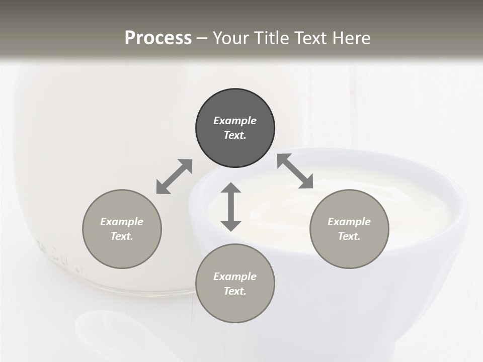 A Bowl Of Yogurt Next To A Bottle Of Milk PowerPoint Template