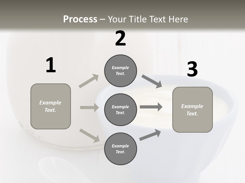 A Bowl Of Yogurt Next To A Bottle Of Milk PowerPoint Template