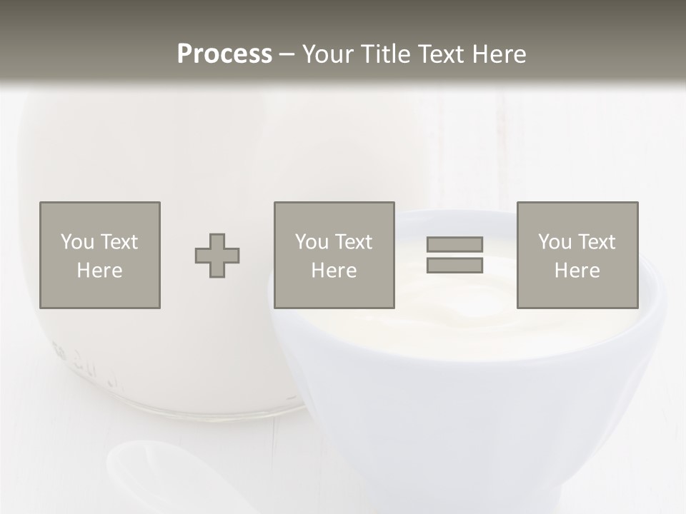A Bowl Of Yogurt Next To A Bottle Of Milk PowerPoint Template