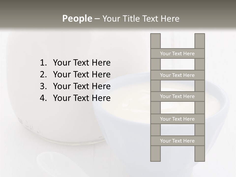 A Bowl Of Yogurt Next To A Bottle Of Milk PowerPoint Template