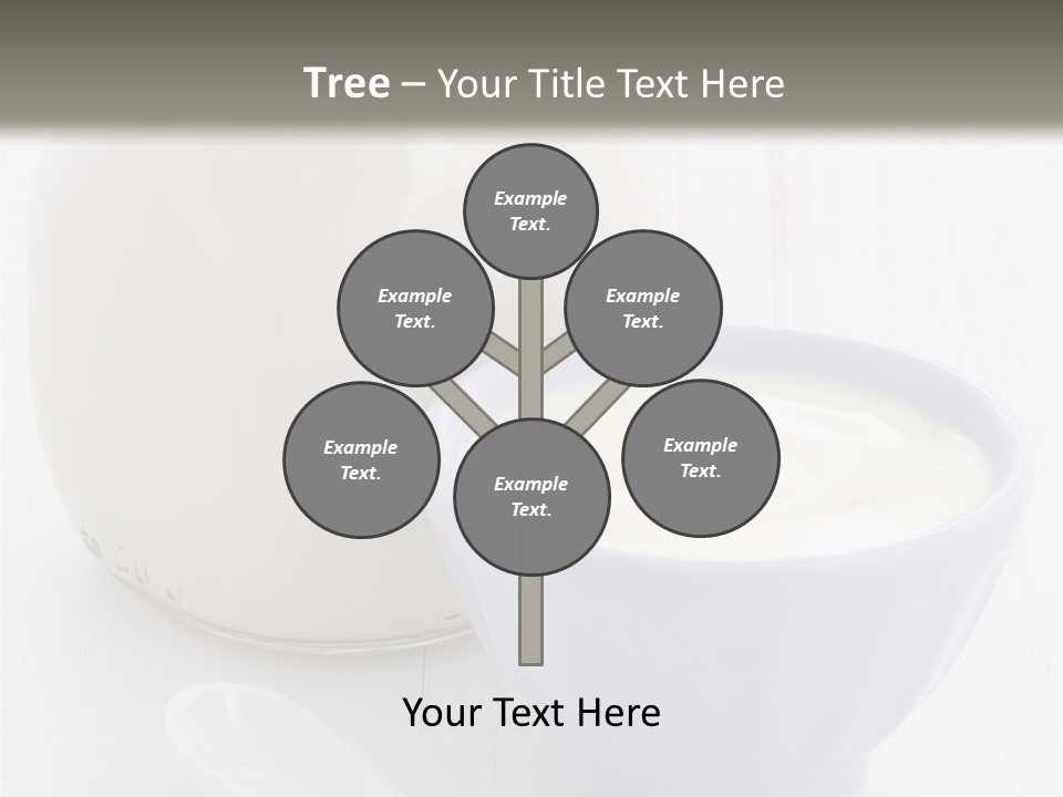 A Bowl Of Yogurt Next To A Bottle Of Milk PowerPoint Template