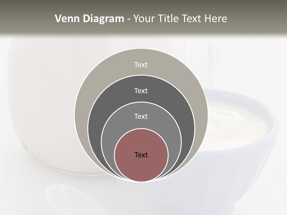 A Bowl Of Yogurt Next To A Bottle Of Milk PowerPoint Template