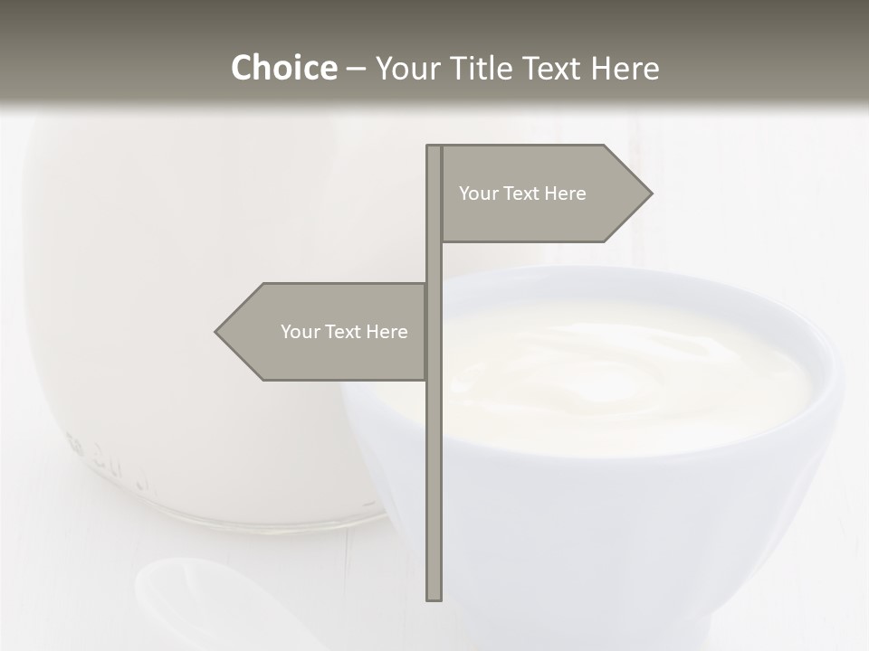 A Bowl Of Yogurt Next To A Bottle Of Milk PowerPoint Template