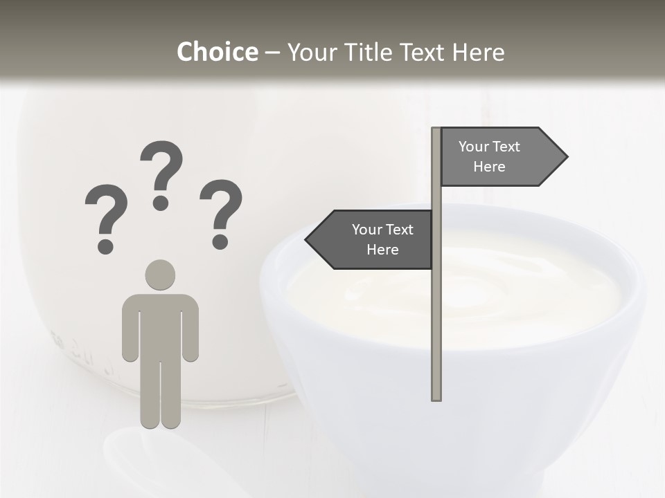 A Bowl Of Yogurt Next To A Bottle Of Milk PowerPoint Template