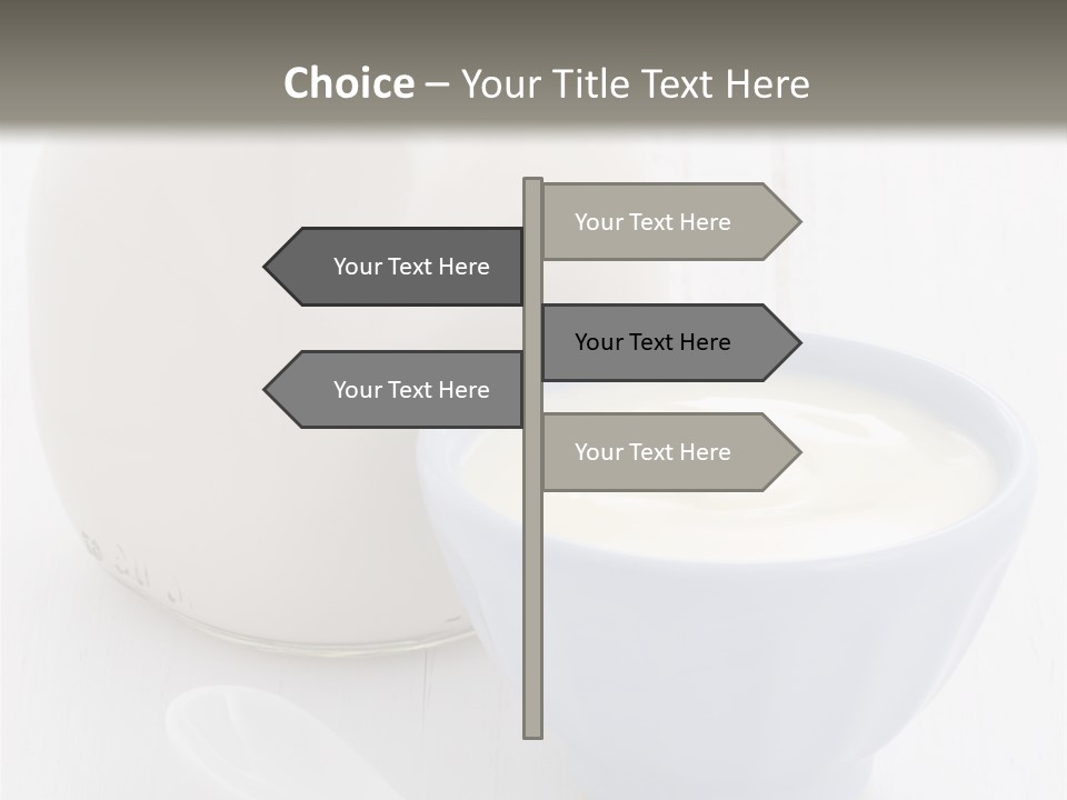 A Bowl Of Yogurt Next To A Bottle Of Milk PowerPoint Template