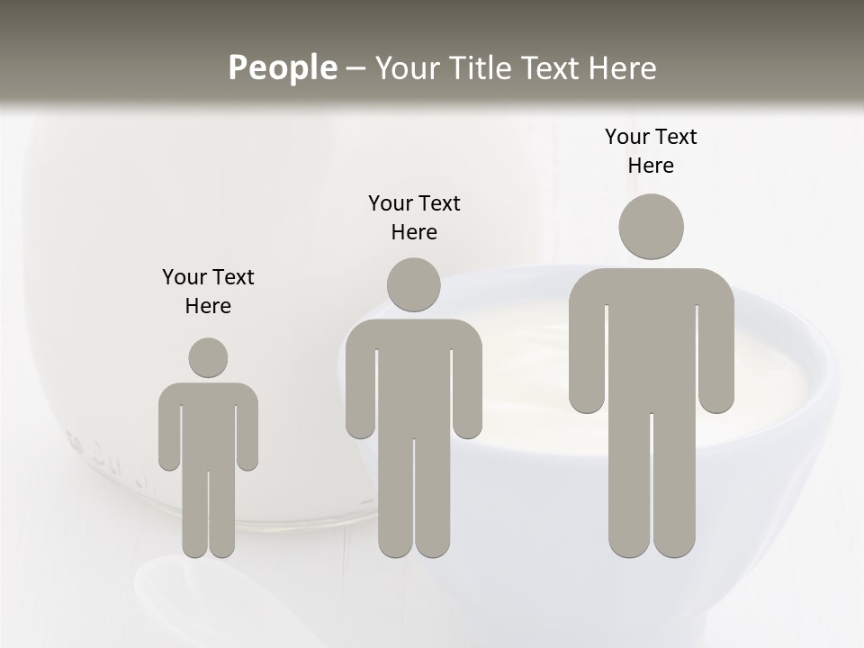 A Bowl Of Yogurt Next To A Bottle Of Milk PowerPoint Template