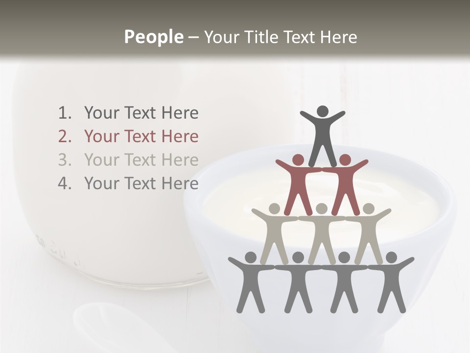 A Bowl Of Yogurt Next To A Bottle Of Milk PowerPoint Template