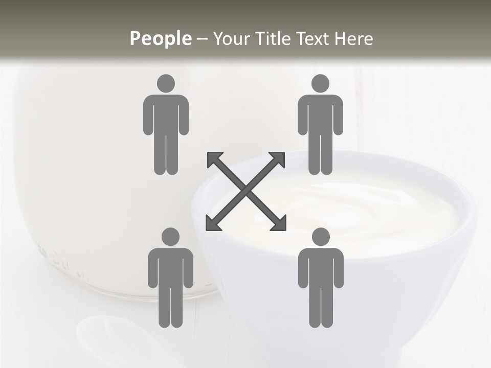 A Bowl Of Yogurt Next To A Bottle Of Milk PowerPoint Template