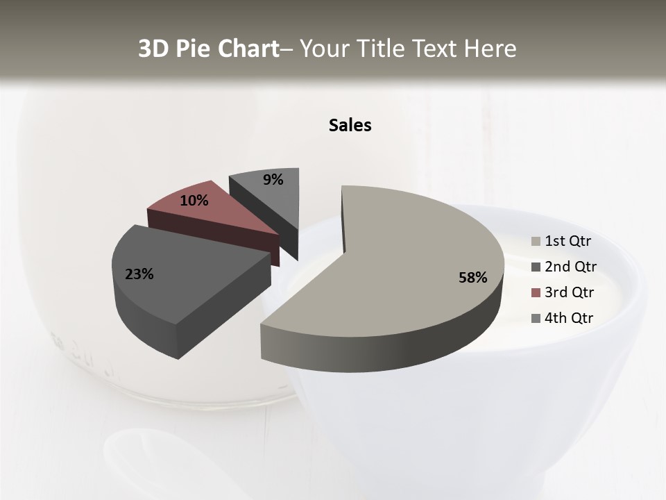 A Bowl Of Yogurt Next To A Bottle Of Milk PowerPoint Template