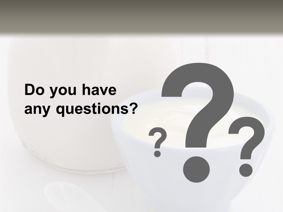 A Bowl Of Yogurt Next To A Bottle Of Milk PowerPoint Template
