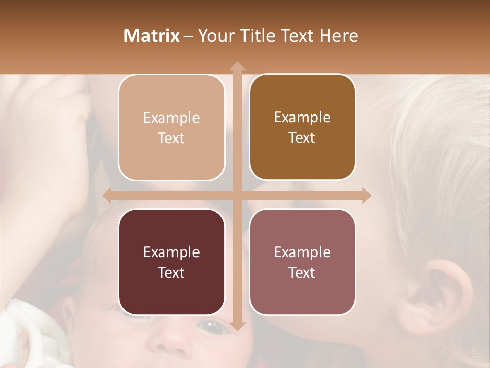 A Group Of Young Children Kissing Each Other PowerPoint Template