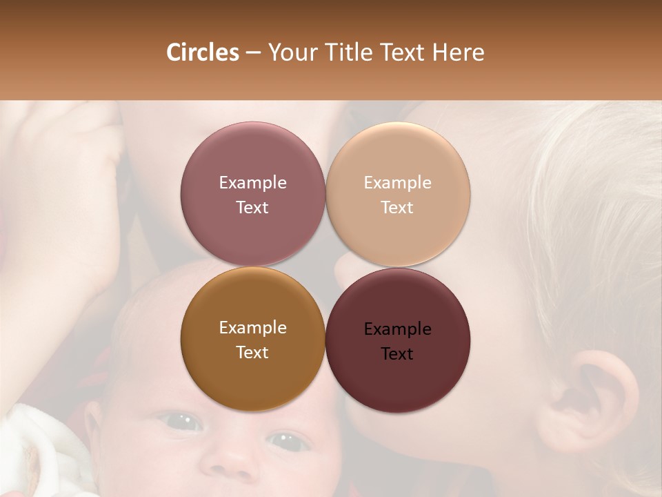A Group Of Young Children Kissing Each Other PowerPoint Template