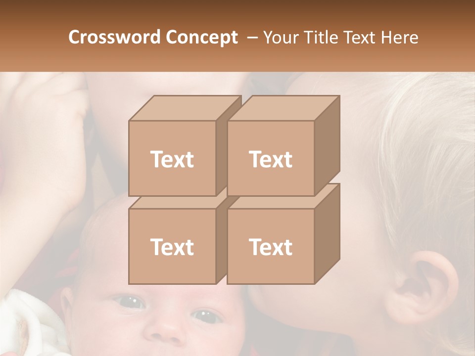 A Group Of Young Children Kissing Each Other PowerPoint Template