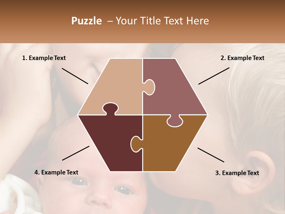A Group Of Young Children Kissing Each Other PowerPoint Template