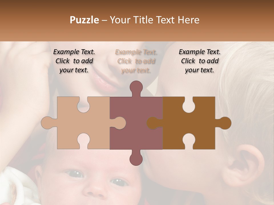 A Group Of Young Children Kissing Each Other PowerPoint Template