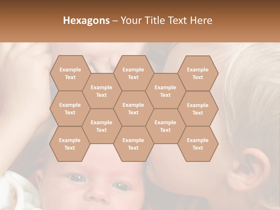 A Group Of Young Children Kissing Each Other PowerPoint Template