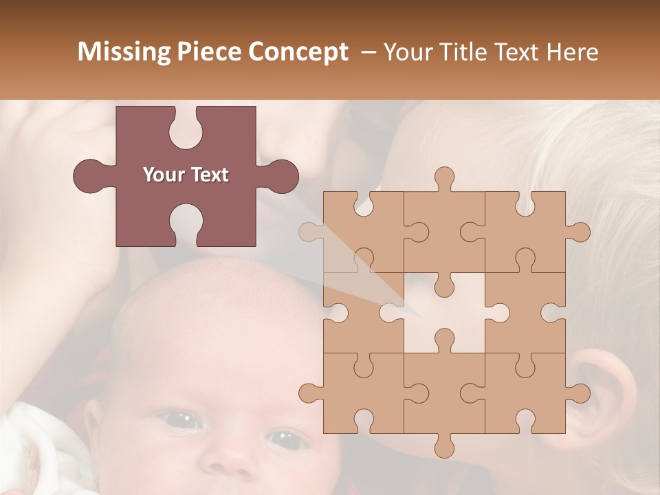 A Group Of Young Children Kissing Each Other PowerPoint Template