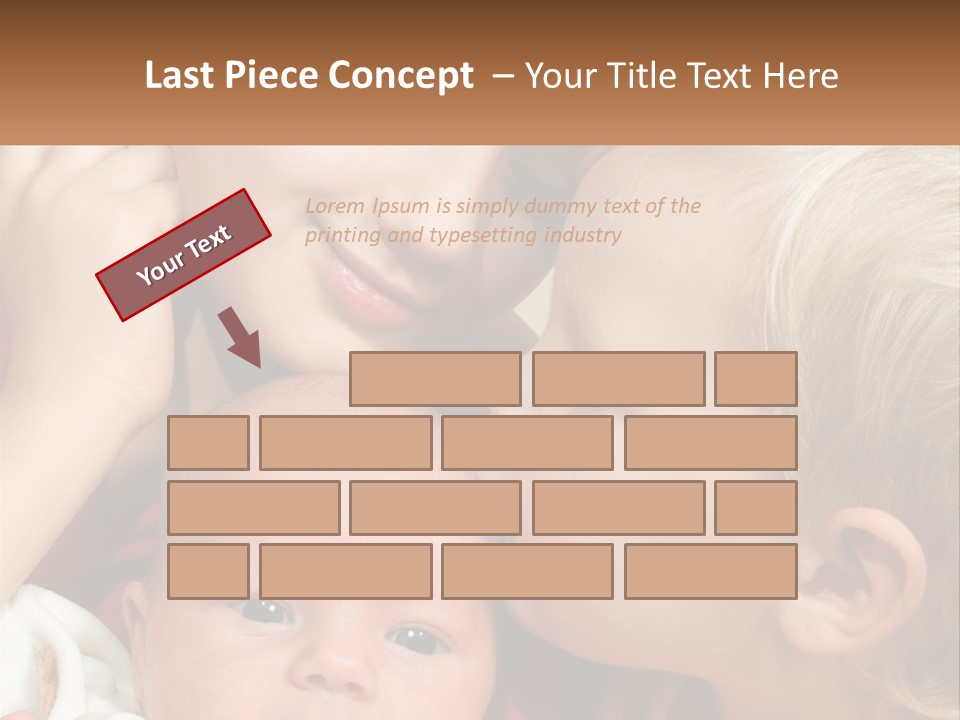 A Group Of Young Children Kissing Each Other PowerPoint Template