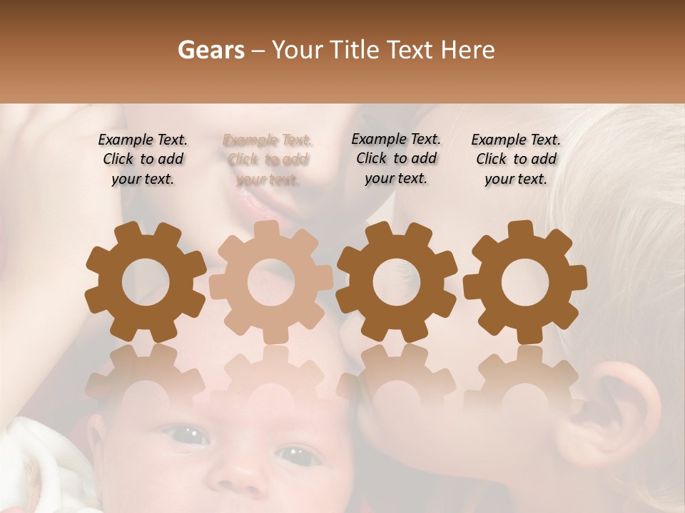 A Group Of Young Children Kissing Each Other PowerPoint Template