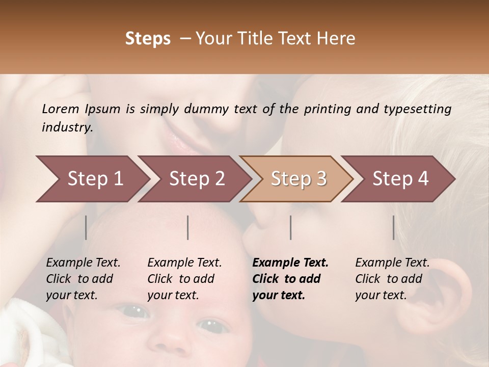 A Group Of Young Children Kissing Each Other PowerPoint Template