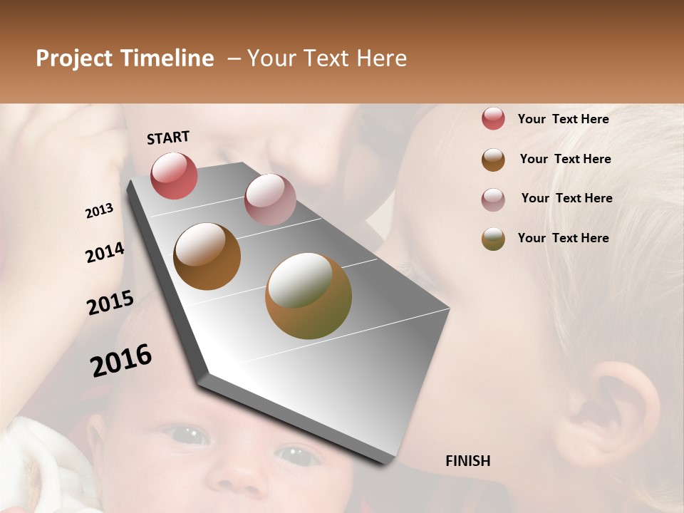 A Group Of Young Children Kissing Each Other PowerPoint Template