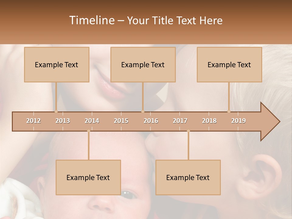 A Group Of Young Children Kissing Each Other PowerPoint Template