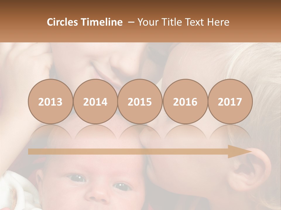 A Group Of Young Children Kissing Each Other PowerPoint Template