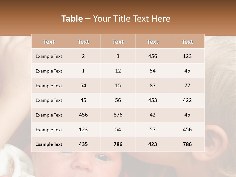 A Group Of Young Children Kissing Each Other PowerPoint Template