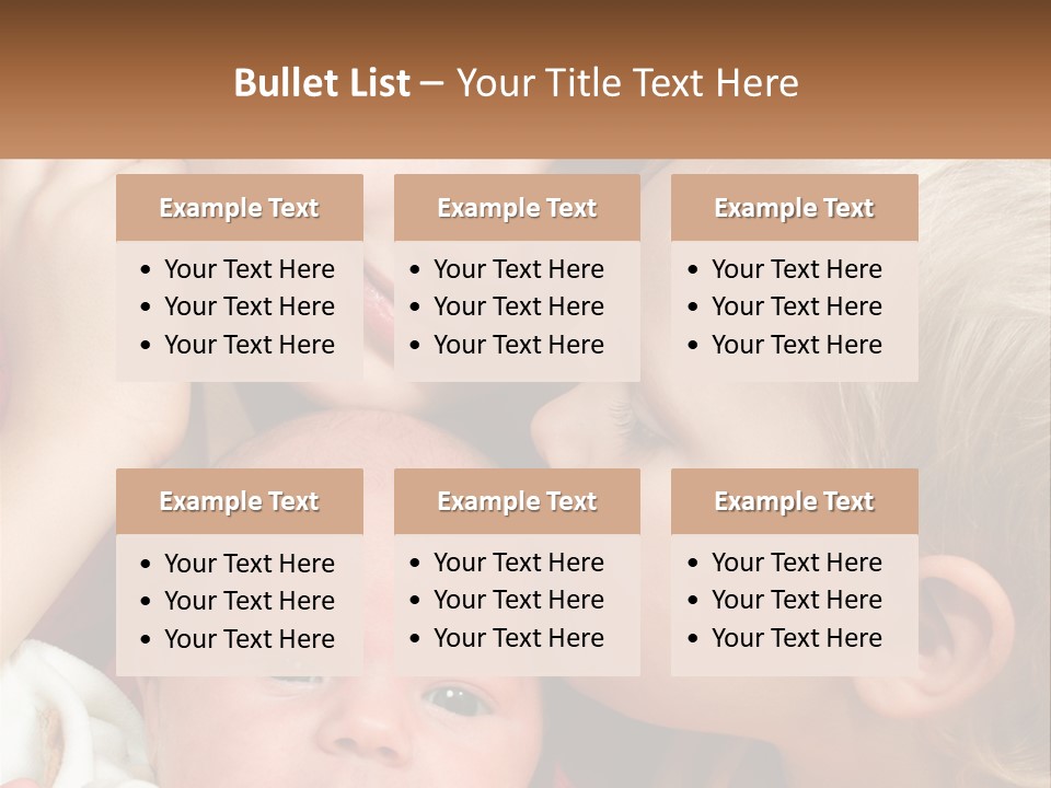 A Group Of Young Children Kissing Each Other PowerPoint Template