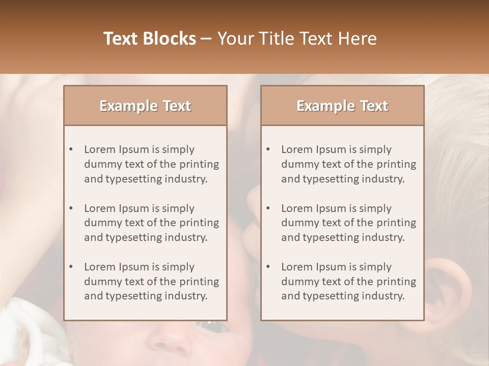 A Group Of Young Children Kissing Each Other PowerPoint Template